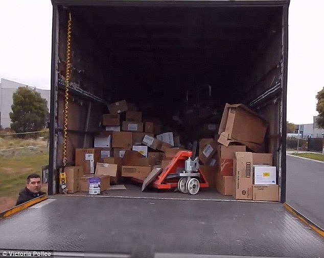 The findings came one week after three men were charged over a string of robberies that saw more than $160,000 worth of baby formula and vitamins found in a truck by police (pictured)