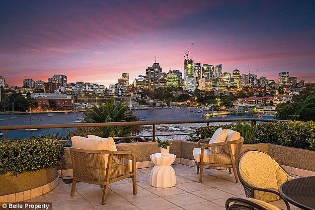 The unit boasts a gorgeous view of the harbour and will be up for auction on September 22