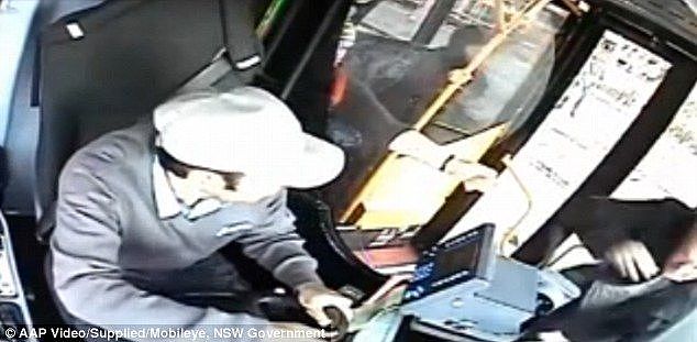 The bus driver (pictured) who struck the man immediately stopped the bus and got out to help him