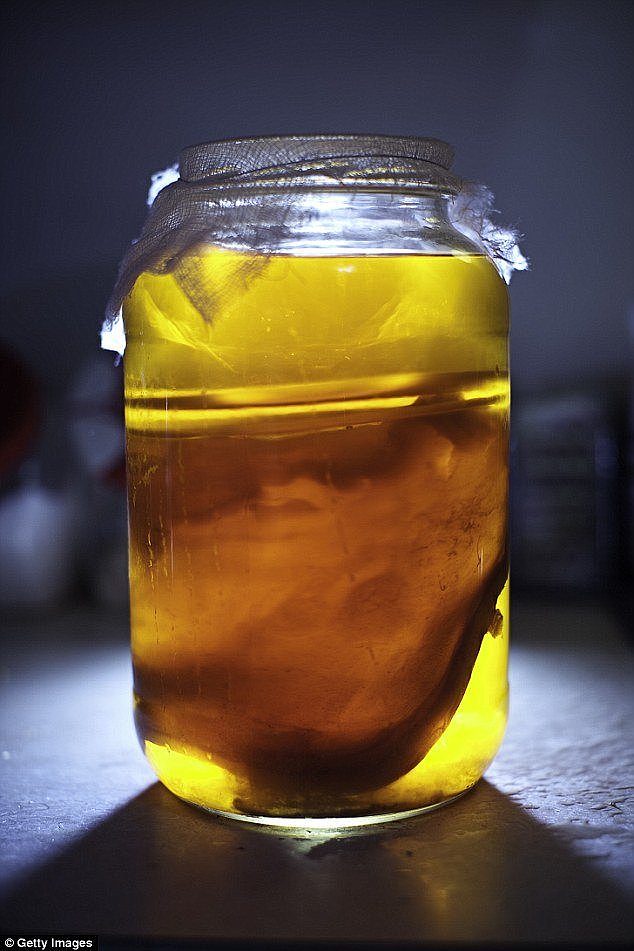 Kombucha, a tea-based beverage, which was traditionally consumed in China for its detoxifying and energizing properties