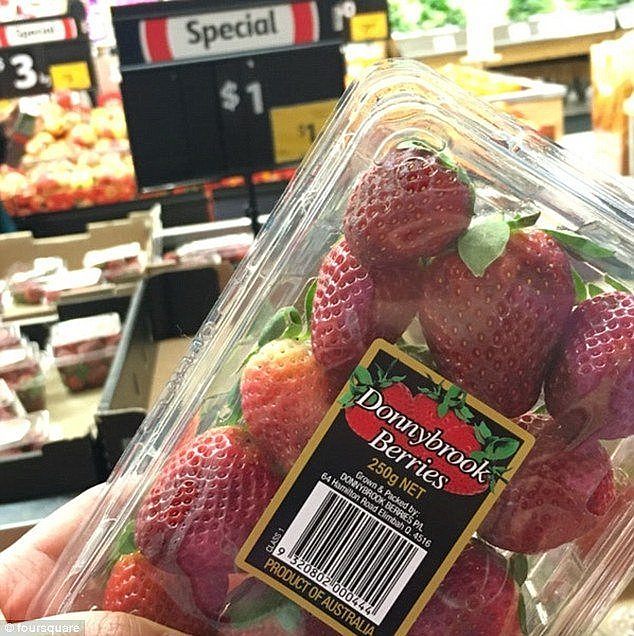 Four of the six brands pulled from supermarket shelves - Donnybrook Berries (pictured), Berry Licious, Berry Obsession - were supplied from the same area north of Brisbane where Border Force officers have joined police in site investigations