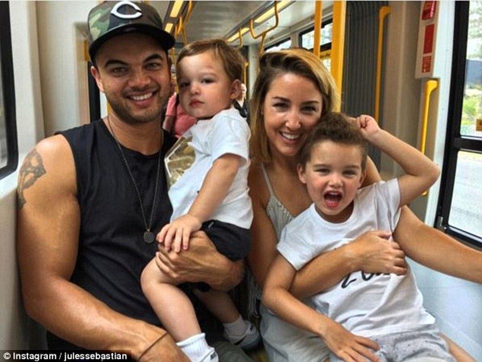 Complaint:Â Guy's neighbours are said to be furious over what one middle aged couple called a 'demolition nightmare' after their living room wall was damaged during renovations on the singer's home. The Australian Idol winner is pictured with his wife Jules, 36, and their two sons, the Hudson, six, and Archie, four