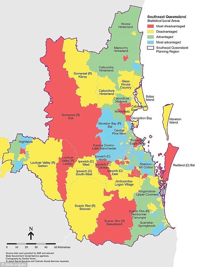 In southeast Queensland, areas around Noosa, Moreton Bay, Brisbane, and the Gold Coast were the most advantagedÂ 