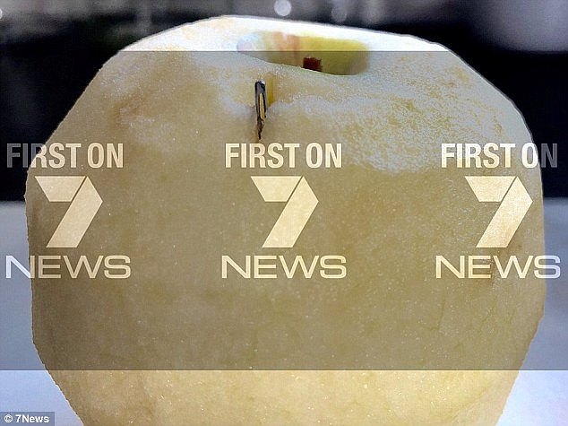 A Sydney woman reportedly discovered a sewing needle inside an apple (pictured) purchased in North Sydney on TuesdayÂ 
