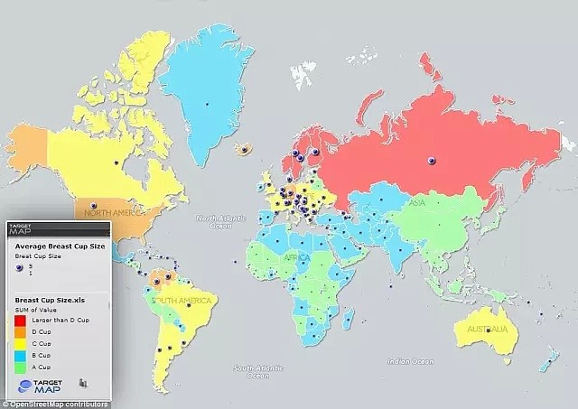 谷歌出品全球女性胸部大小地图！网友炸了：俄罗斯最大！中国妹子哭瞎， 然而澳洲是...（组图） - 4