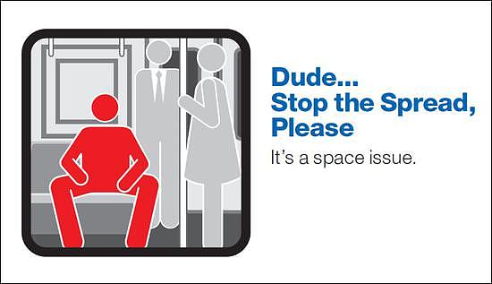 纽约大都会运输署发布的“反摊腿坐”海报