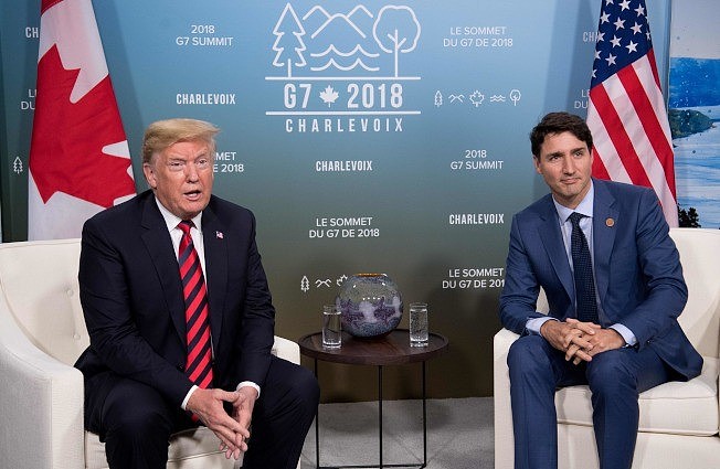 美加终于达成新版NAFTA的协议，加拿大总理杜鲁多与川普总统本来为此不合 ，川普在上周联合国大会时拒绝与杜鲁多见面。(Getty Images)