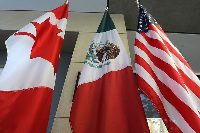  新版NAFTA诞生，美国、加拿大、墨西哥三国30日深夜达成初步协议，化解维持25年来三国架构协议的最大歧见，并更名“美国-墨西哥-加拿大协议”(United states-mexico-canada agreement,USMCA)纽约时报指这是川普总统“美国优先”的一大胜利。
(Getty Images)