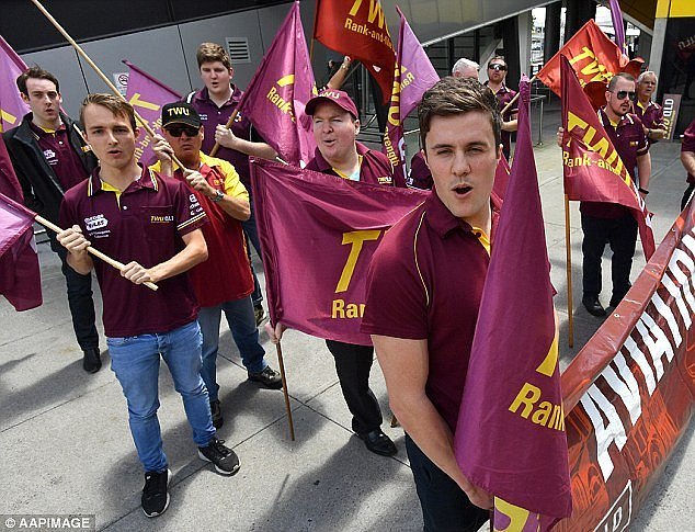 Thousands of airport workers will walk off the job to demand better pay and working conditionswith the Transport Workers' Union (pictured)