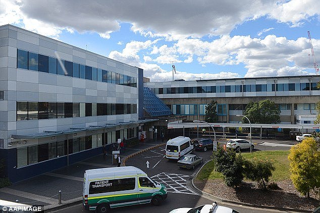 He was given first-aid treatment at the golf course before he was brought over to Sydney's Westmead hospital (pictured) for further treatment
