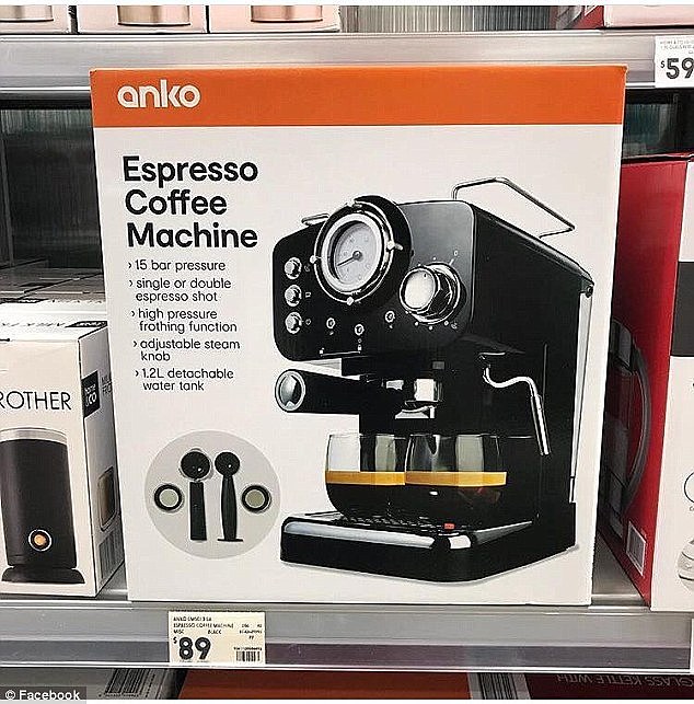 Kmart's latest release is an $89 espresso machine (pictured) and frugal mums can't get enough