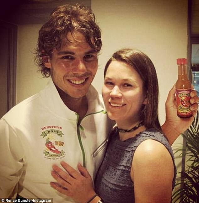 Ms Bunster says she owes the success of the campaign to the memorable name of the product (she is pictured with tennis star Rafael Nadal)Â 
