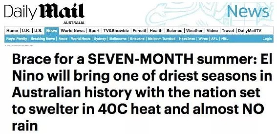 热skr人！澳洲将迎超干旱夏季！厄尔尼诺逞凶，40℃+将成常态！连续高温7个月...（组图） - 1