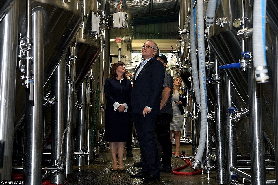 Australian Prime Minister Scott Morrison along with Federal MP for Robertson Lucy Wicks visited the brewery on Wednesday