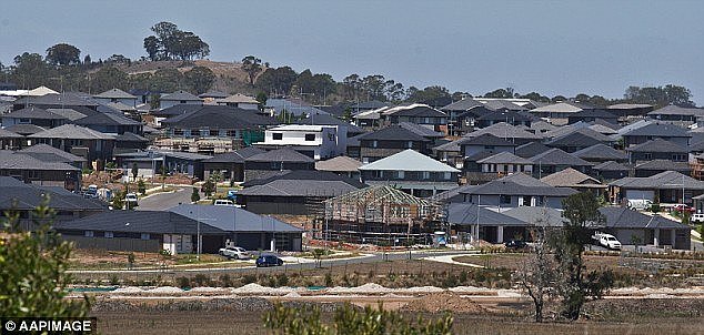 Suburbs a long way from an Australian capital city centre are more likely to be a dangerous investment (pictured is Oran Park in south-west Sydney)Â 