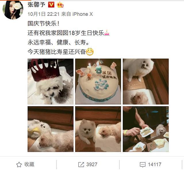 18岁爱犬去世，张馨予发文看哭网友，它要主人结婚幸福后再离开！