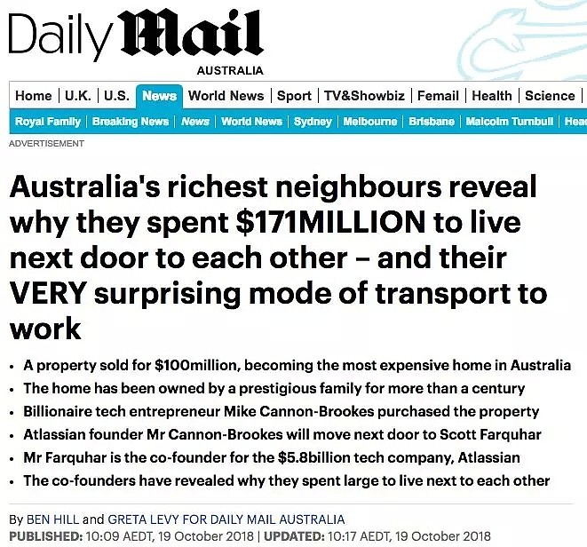 澳大利亚最富有的邻居！2个亿万富翁，1.7亿房产！生意上的伙伴，生活上的朋友，还一起搭火车上班...（组图） - 1