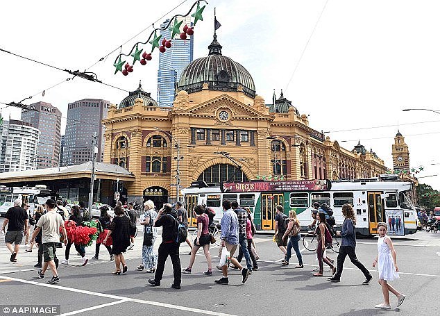 Melbourne (Flinders Street Station pictured) has overtaken Sydney as the best place to get a job, with Tasmania a surprisingly strong economic performer