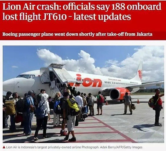 最新！印尼一架廉航波音客机坠毁！机上载189人全部遇难（组图） - 2