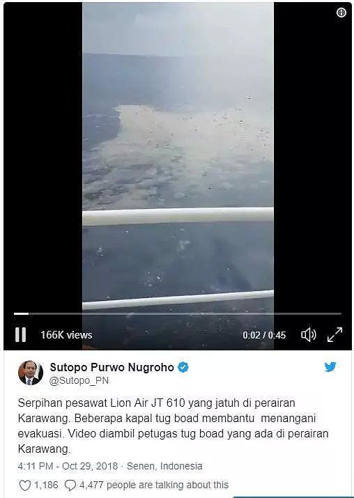 最新！印尼一架廉航波音客机坠毁！机上载189人全部遇难（组图） - 12
