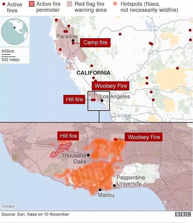卡戴珊家被烧，可儿前夫被迫撤离！加州大火已造成，25人死亡110人失踪！留学生全部安全撤离！（组图） - 3