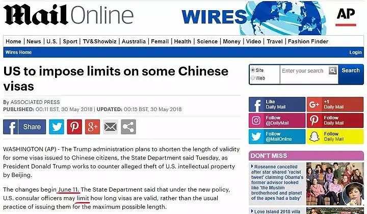 重磅！美国撤回这些中国人的十年签证 中美关系网要断... - 3
