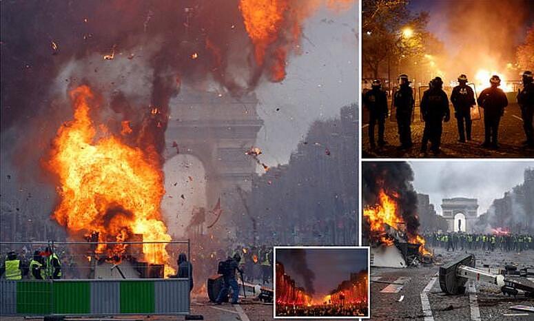 巴黎已成战场!38万人上街游行抗议 爆发骚乱（组图） - 12