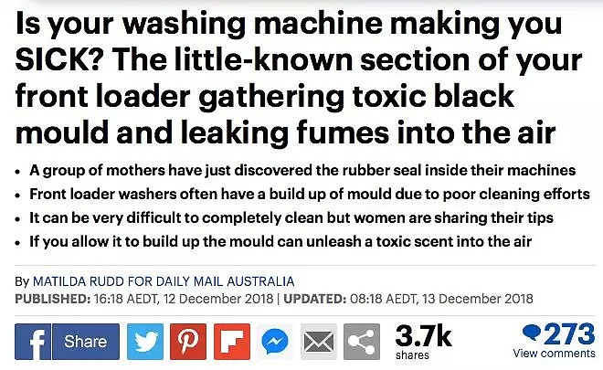 速查！澳洲妈妈打开家里洗衣机后，居然发现了这种致命的东西！ - 5