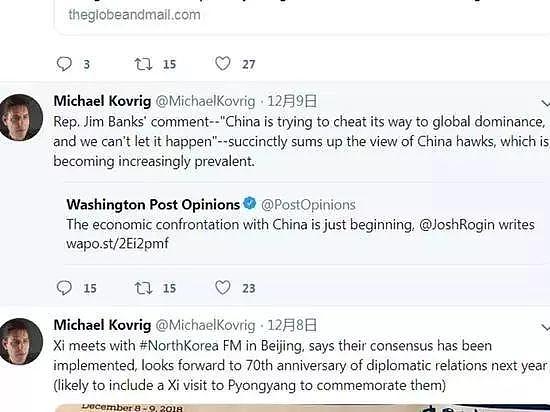康明凯4天前转发推文：“中国正试图骗取全球统治地位，我们不能让它发生”