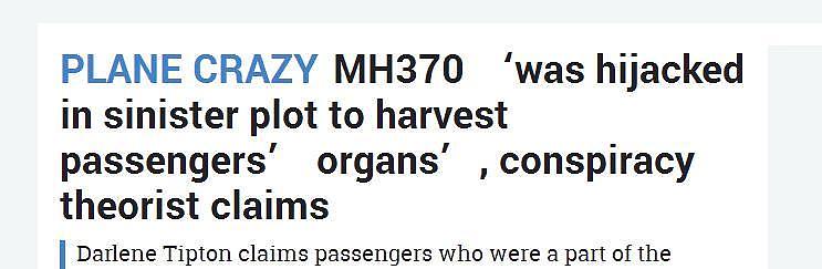 马航MH370失联疑因劫匪为强取乘客器官，美高管称已发现相关证据