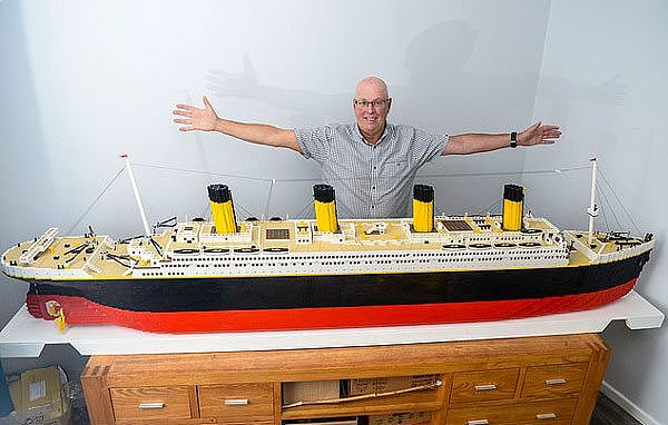 英65岁老人两年用4万块积木重建“泰坦尼克号”（组图） - 1