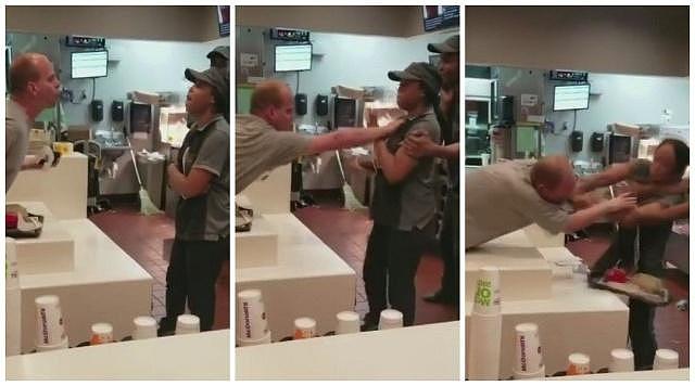 男顾客为一根吸管惹事 被麦当劳女店员痛殴（视频/图） - 1