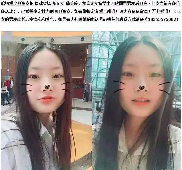 19岁中国女留学生砍伤同居男友后逃跑，遭警方通缉（组图） - 4