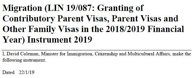 重磅！2018/19财年澳洲父母移民签证配额出炉！明天开始生效！（图） - 1