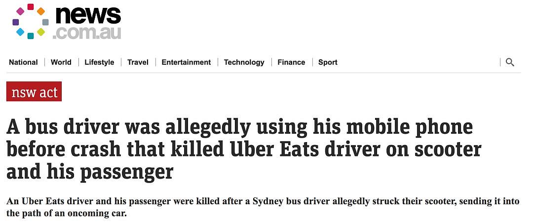 悲恸！俩死者证实为华人送餐员！悉尼公交司机开车玩手机酿惨剧，好友崩溃：不敢相信！（图） - 18