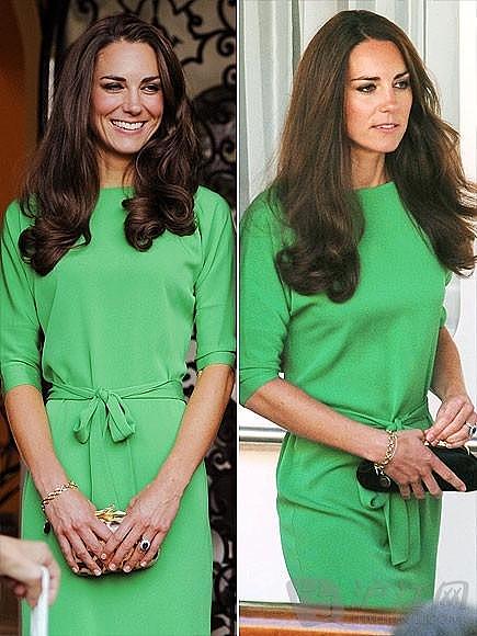 凯特王妃终于不低调，一袭俗气翠绿色裙装复古典雅，美得闪耀夺目