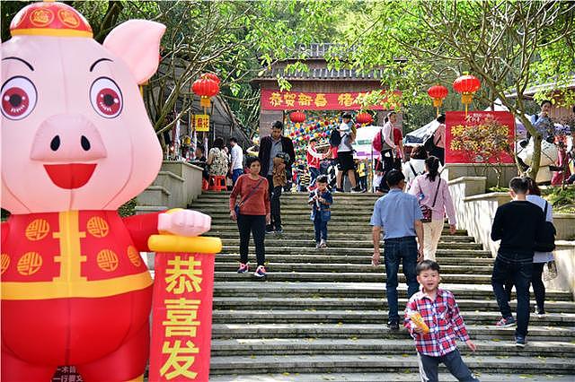 广东女游客将景区卡通猪抱走，景区大叔狂追300米将猪追回