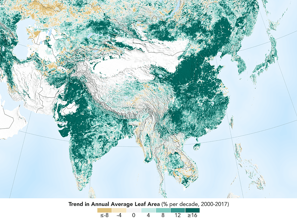 NASA：多亏中国和印度 我们更绿了（组图） - 2