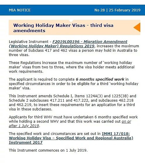 最新！澳打工度假签证三签政策终于落地，7月1日起正式执行！ - 3