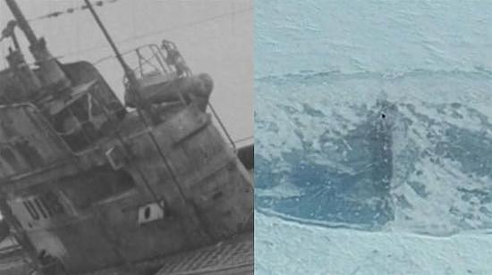 网友发现的“希特勒潜艇”（右）