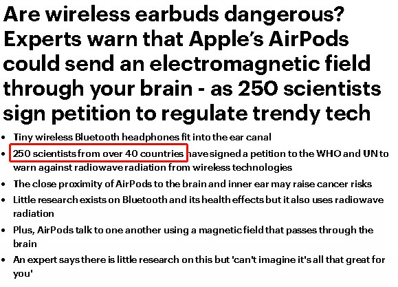 250名科学家联合抵制，“苹果耳机致癌”事件继续发酵… - 2