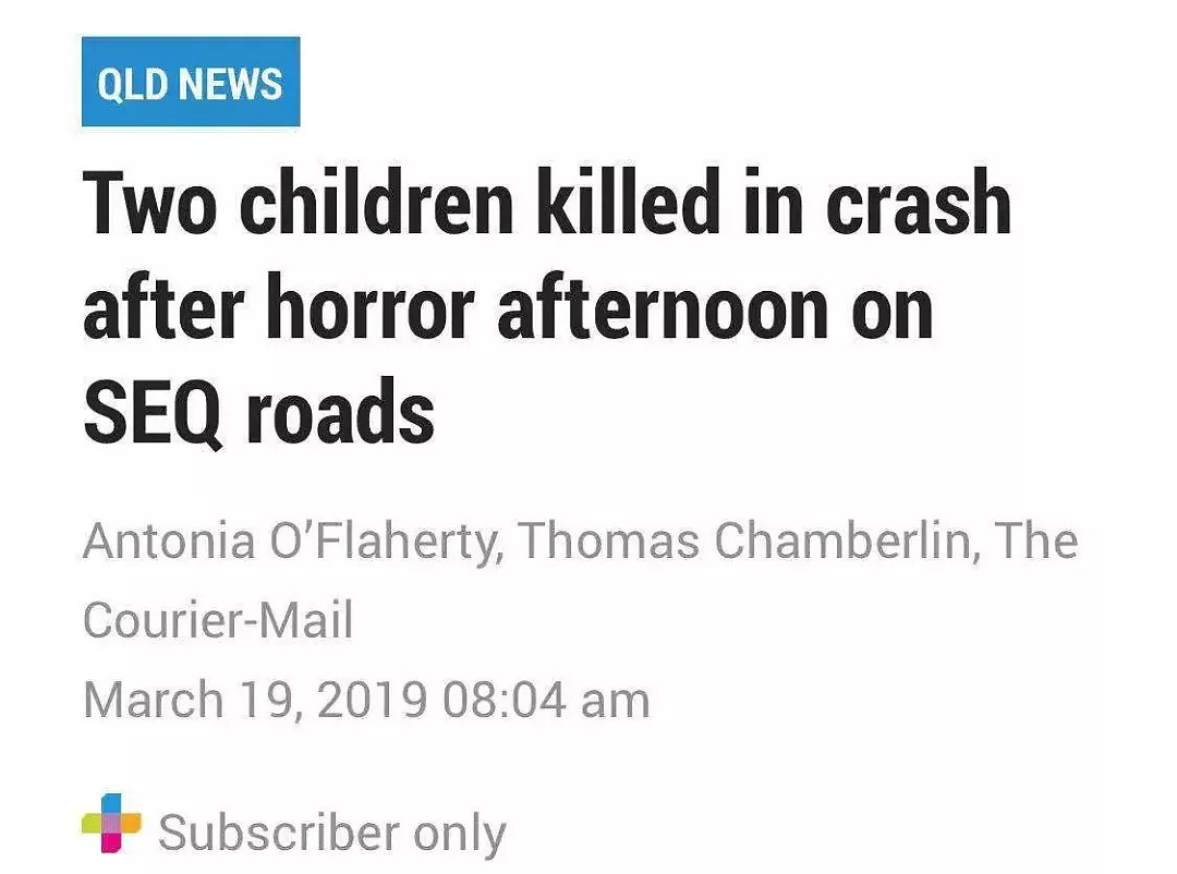 Ipswich发生重大车祸，L牌司机独自驾车出行，两名儿童因此丧命！ - 1