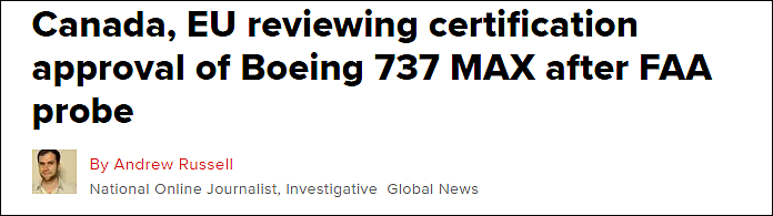 欧盟也不信美FAA了：重查波音737MAX安全认证（图） - 2