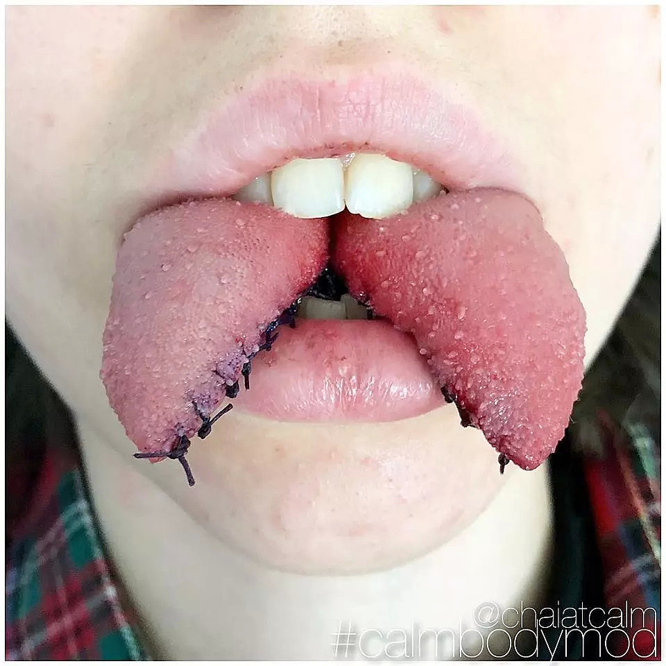 慎点！舌头切成两瓣、切掉部分耳朵…只是为了更酷…（组图） - 5