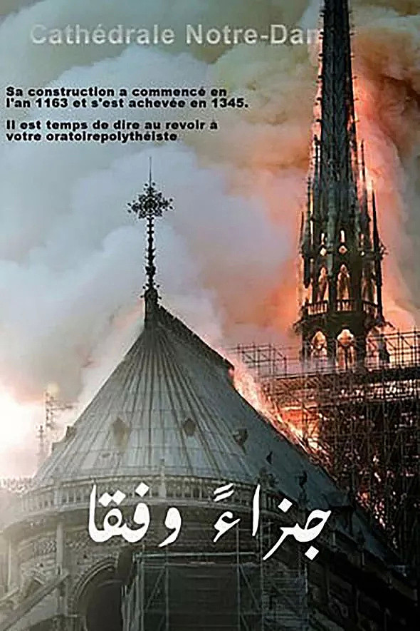巴黎圣母院大火是IS干的？一张海报引发争议（组图） - 1