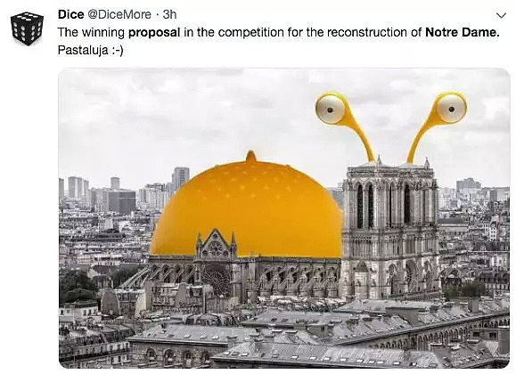 巴黎圣母院“重建设计图”曝光：画风沙雕，甚至还有改成清真寺的方案（组图） - 5