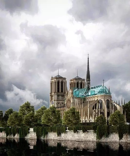 巴黎圣母院“重建设计图”曝光：画风沙雕，甚至还有改成清真寺的方案（组图） - 12