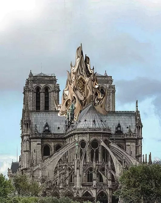 巴黎圣母院“重建设计图”曝光：画风沙雕，甚至还有改成清真寺的方案（组图） - 15