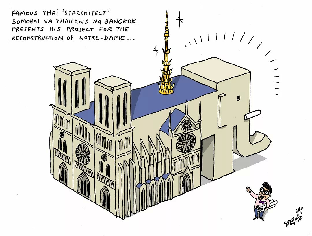 巴黎圣母院“重建设计图”曝光：画风沙雕，甚至还有改成清真寺的方案（组图） - 20