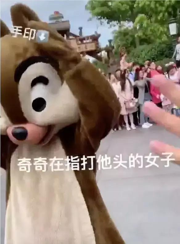 上海迪士尼花栗鼠奇奇又遭女游客击打头部，当事人莞尔一笑嗤之以鼻？！